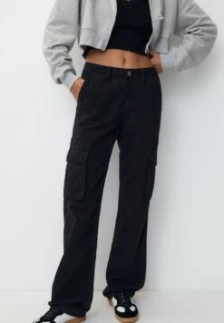 PULL & BEAR BasicPantaloni CargoBlack Donna Pantaloni PUC21A0UZ-Q11