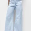 PULL & BEAR Wide-Leg With BeltJeans A ZampaBlue Denim Donna Jeans PUC21N0LD-K11