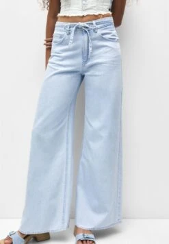 PULL & BEAR Wide-Leg With BeltJeans A ZampaBlue Denim Donna Jeans PUC21N0LD-K11