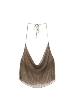 PULL & BEAR Sequinned Detail- Top - Brown -PULL - BEAR Negozio 01a14cbf9c0a48fdbeb57eaa34d84549