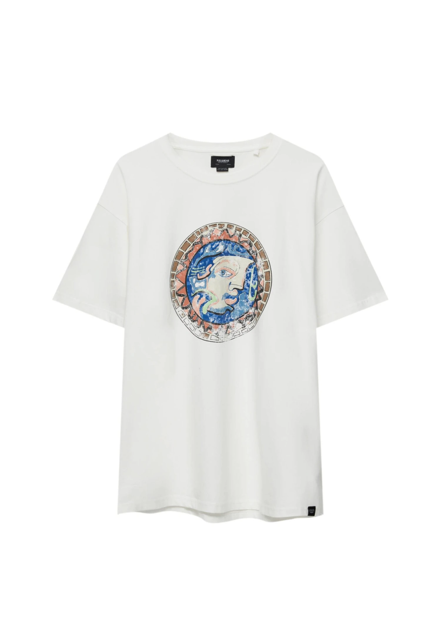 PULL & BEAR Short Sleeve With Round PrintT-Shirt Con StampaWhite Uomo T-shirt E Polo PUC22O1PE-A11 8 PULL & BEAR Short Sleeve With Round PrintT-Shirt Con StampaWhite Uomo T-shirt E Polo PUC22O1PE-A11 - immagine 6