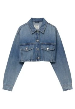 PULL & BEAR CroppedGiacca Di JeansStone Blue Denim Donna Giacche E Blazer PUC21G0HN-K11 -PULL - BEAR Negozio 03305a0a59c8481e997ac995efa993bd