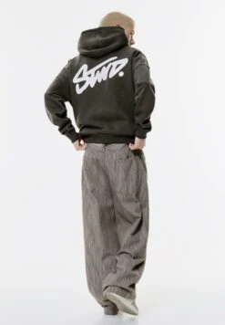 PULL & BEAR STWD EMBROIDERED LOGO - Felpa Con Cappuccio - Dark Grey -PULL - BEAR Negozio 038ac17329b9426d8515ac6490ab034c