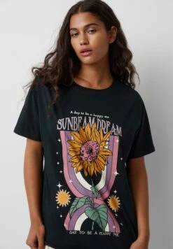PULL & BEAR Short Sleeve With SunflowerT-Shirt Con StampaBlack Donna T-shirt E Top PUC21D2GU-Q11 -PULL - BEAR Negozio 0461276ae83f410bbf04b0ff233e74f2
