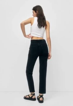PULL & BEAR High Waist MomJeans Slim FitMottled Black Donna Jeans PUC21N0KG-Q11 -PULL - BEAR Negozio 04982bacdff742dfacce879817460332