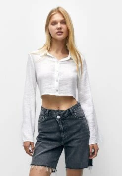 PULL & BEAR Cropped Open BackCamiciaWhite Donna Camicie E Bluse PUC21E10W-A11
