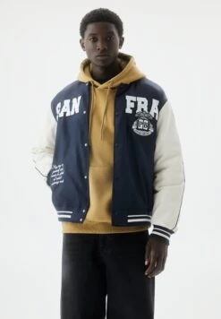 PULL & BEAR San Francisco VarsityGiubbotto BomberDark Blue Uomo Giacche PUC22T0T4-K11