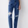 PULL & BEAR Ripped Jeans A SigarettaDark Blue Denim Donna Jeans PUC21N0LL-K12 -PULL - BEAR Negozio 13caa1b2141f4e9891cf607b6c357714