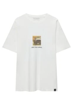 PULL & BEAR Staten Island- T-Shirt Con Stampa - White -PULL - BEAR Negozio 15e14a4719054eca849b6fc13a55521a
