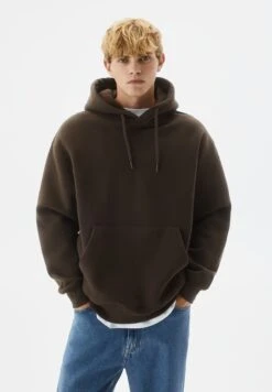 PULL & BEAR Basic ColouredFelpa Con CappuccioDark Brown Uomo Maglieria E Felpe PUC21009J-O12 -PULL - BEAR Negozio 1cc5f18838fb40f49d58b8c00c69480b