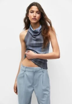 PULL & BEAR Tie-Dye HalterTopLight Blue Donna T-shirt E Top PUC21D2BU-K11