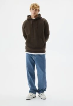 PULL & BEAR Basic ColouredFelpa Con CappuccioDark Brown Uomo Maglieria E Felpe PUC21009J-O12 -PULL - BEAR Negozio 1fabf171803444df887d81267ca458d3