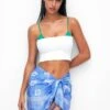 PULL & BEAR Sarong Flowers - Accessorio Da Spiaggia - Blue