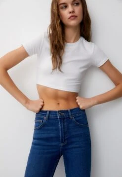 PULL & BEAR Mid-WaistJeans Skinny FitBlue Denim Donna Jeans PUC21N0M5-K11 -PULL - BEAR Negozio 268a011db23c4aa6816f37397c3217cf