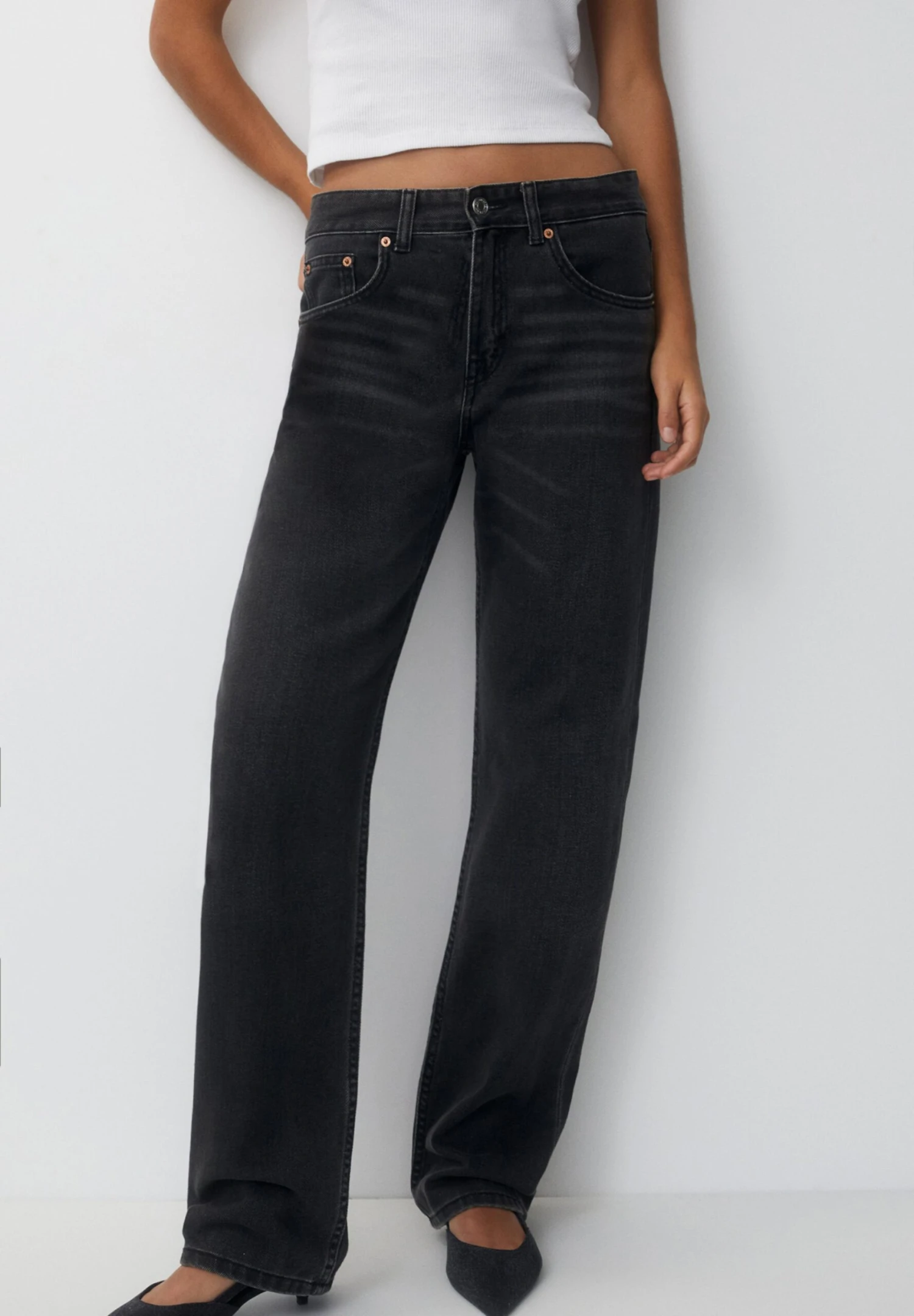 PULL & BEAR Mid Waist- Jeans A Sigaretta - Black 3 PULL & BEAR Mid Waist- Jeans A Sigaretta - Black