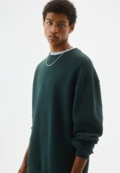 PULL & BEAR Basic Coloured Round Neck - Felpa - Dark Green -PULL - BEAR Negozio 28e354b0335e414fb6ac1e2b5f27c98e