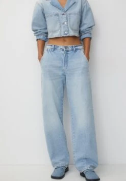 PULL & BEAR Low-Rise CarpenterJeans A SigarettaLight Blue Denim Donna Jeans PUC21N0M1-K11