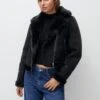 PULL & BEAR Doubl Faced- Giacca In Similpelle - Mottled Black