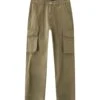 PULL & BEAR Wide-Leg With Label DetailPantaloni CargoKhaki Uomo Pantaloni PUC22E0F8-N11