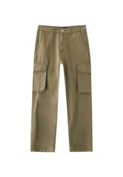 PULL & BEAR Wide-Leg With Label DetailPantaloni CargoKhaki Uomo Pantaloni PUC22E0F8-N11