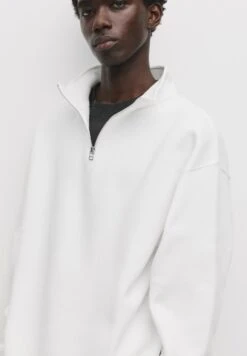 PULL & BEAR BASIC QUARTER-ZIP - Felpa - White -PULL - BEAR Negozio 2c7570086e8d49688f5ba7bc67c383d0