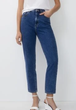 PULL & BEAR MomJeans Tapered FitDark Blue Denim Donna Jeans PUC21N0J6-K12