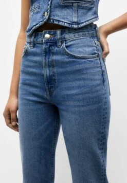 PULL & BEAR High Waist - Jeans A Sigaretta - Blue Denim -PULL - BEAR Negozio 2d0c06d3e6d04f35b1a957662672a8a9