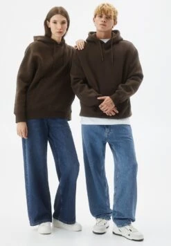 PULL & BEAR Basic ColouredFelpa Con CappuccioDark Brown Uomo Maglieria E Felpe PUC21009J-O12