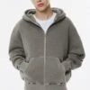 PULL & BEAR WASHED BOXY HOODIE - Felpa Con Zip - Grey -PULL - BEAR Negozio 2e3c8b2584ef4d4aae3bf39b456ecab6