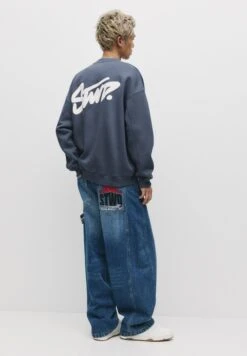 PULL & BEAR ROUND NECK STWD - Felpa - Blue/grey -PULL - BEAR Negozio 301ddc89f8964c1384e8cac2c723643d