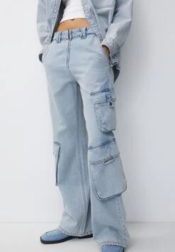 PULL & BEAR Wide-Leg Multi-PocketJeans A SigarettaBlue Denim Donna Jeans PUC21N0MM-K11