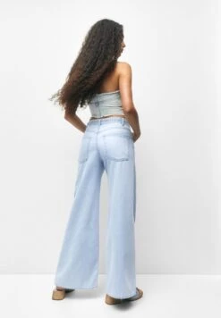 PULL & BEAR Wide-Leg With BeltJeans A ZampaBlue Denim Donna Jeans PUC21N0LD-K11 -PULL - BEAR Negozio 3269f030a00c4fbfbfa11034475a61fb