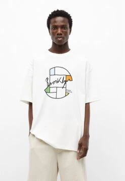 PULL & BEAR BrooklynT-Shirt Con StampaWhite Uomo T-shirt E Polo PUC22O1MK-A11