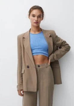 PULL & BEAR Rustic Double-BreastedBlazerLight Brown Donna Giacche E Blazer PUC21G0IB-O11