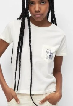 PULL & BEAR Short Sleeve With PocketT-Shirt Con StampaBeige Donna T-shirt E Top PUC21D2DS-B11 -PULL - BEAR Negozio 381d6b08c770480a8c3e78130718687a