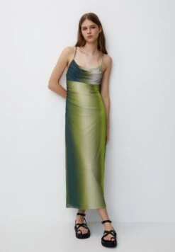 PULL & BEAR Ombré-Long - Vestito Lungo - Green