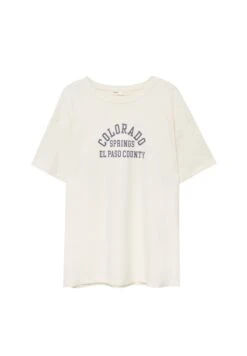 PULL & BEAR Varsity GraphicT-Shirt Con StampaWhite Donna T-shirt E Top PUC21D2IY-A11 -PULL - BEAR Negozio 3d60d2a7cc444d01a76aa219248e9d3e