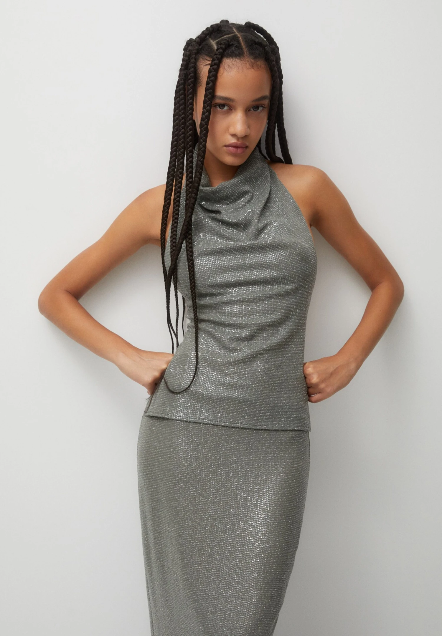 PULL & BEAR Shiny Halter NeckCamicettaLight Green Donna Camicie E Bluse PUC21E12N-M11 3 PULL & BEAR Shiny Halter NeckCamicettaLight Green Donna Camicie E Bluse PUC21E12N-M11