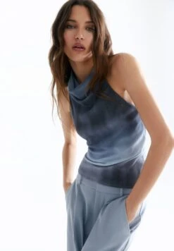 PULL & BEAR Tie-Dye HalterTopLight Blue Donna T-shirt E Top PUC21D2BU-K11 -PULL - BEAR Negozio 40949843fe6a448dabd421f755310950