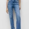 PULL & BEAR Mid Waist FadedJeans A SigarettaBlue Denim Donna Jeans PUC21N0KX-K12