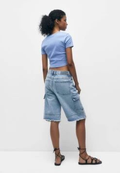 PULL & BEAR Short Sleeve GraphicT-Shirt Con StampaStone Blue Denim Donna T-shirt E Top PUC21D2FX-K11 -PULL - BEAR Negozio 4150d5dbf2524c5196a89036de29039f