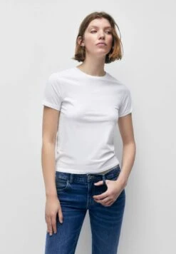 PULL & BEAR Basic Short Sleeve T-Shirt BasicWhite Donna T-shirt E Top PUC21D29K-A11