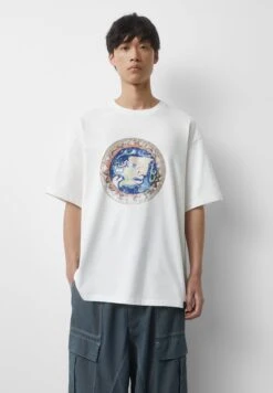 PULL & BEAR Short Sleeve With Round PrintT-Shirt Con StampaWhite Uomo T-shirt E Polo PUC22O1PE-A11
