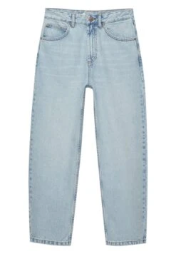 PULL & BEAR Mid-Waist Barrel- Jeans A Sigaretta - Light Blue Denim -PULL - BEAR Negozio 437e5a0a6a3c4a5bbe15b444a7a75107