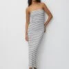 PULL & BEAR Strapless- Vestito Lungo - White -PULL - BEAR Negozio 45642c2c3f1b476b9cb915cea817726d