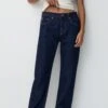 PULL & BEAR Low-Waist SelvedgeJeans A SigarettaDark Blue Donna Jeans PUC21N0MR-K11