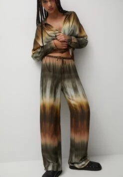 PULL & BEAR Flowing Tie-DyePantaloniOchre Donna Pantaloni PUC21A0VF-O12