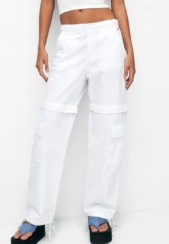 PULL & BEAR DetachablePantaloni CargoWhite Donna Pantaloni PUC21A0U5-A11