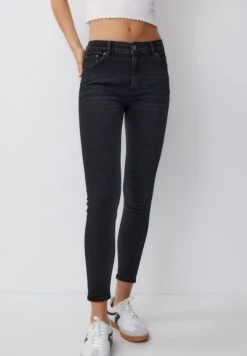 PULL & BEAR Mid-Waist BasicJeans Skinny FitBlack Donna Jeans PUC21N0M9-Q11