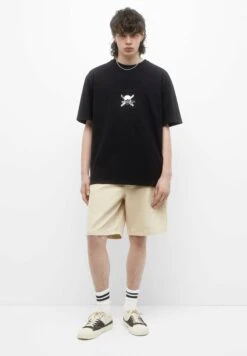 PULL & BEAR One Piece - T-Shirt Con Stampa - Black